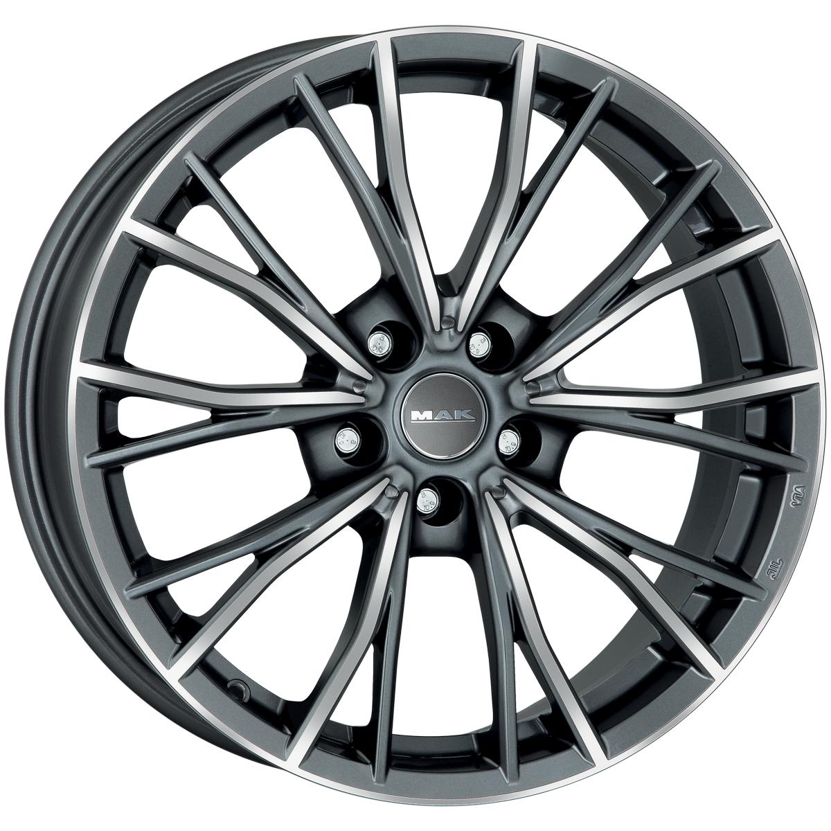 Литые диски MAK Mark 7.5x18 5/120 ET45 d-72.6 Gun Met-Mirror Face (F7580MKQM45I4BX)